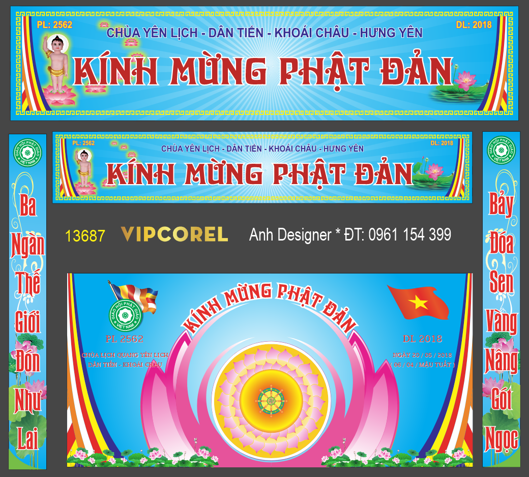 Khánh tiết trang trí kính mừng đại lễ Phật Đản