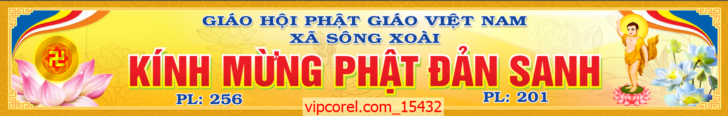 Pano ngang kính mừng phật Đản Sanh xã Sông Xoài