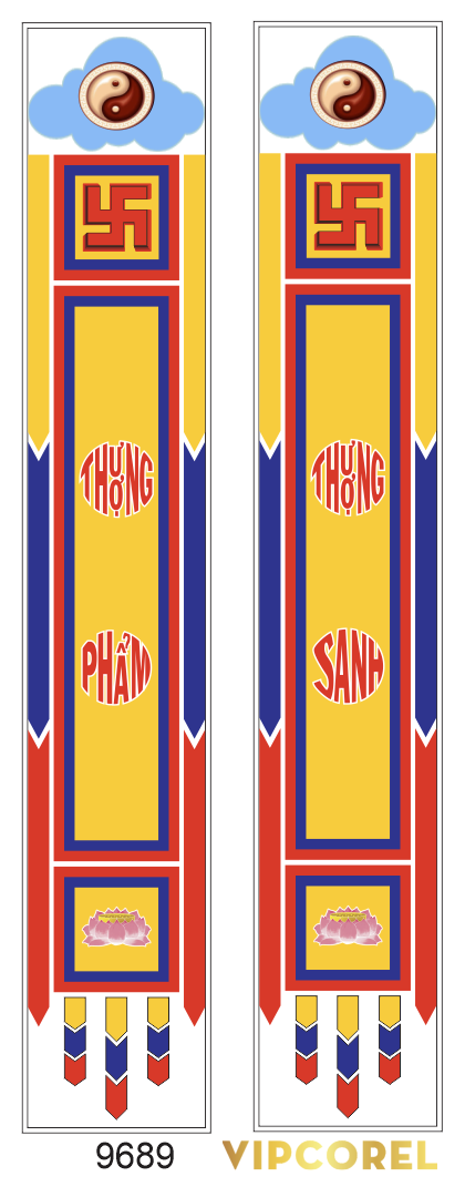 Cờ đuôi cá cờ phật giáo file vector corel