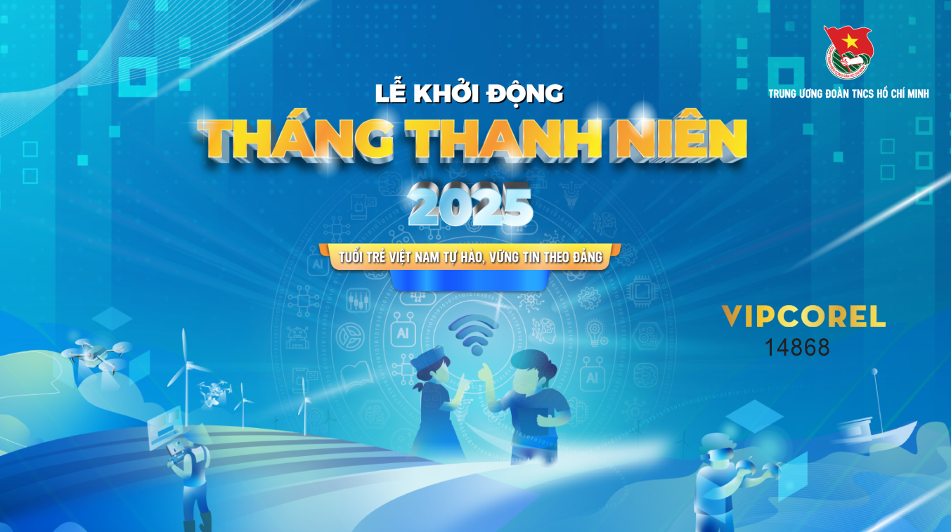 Bộ nhận diện tháng thanh niên 2025 file corel