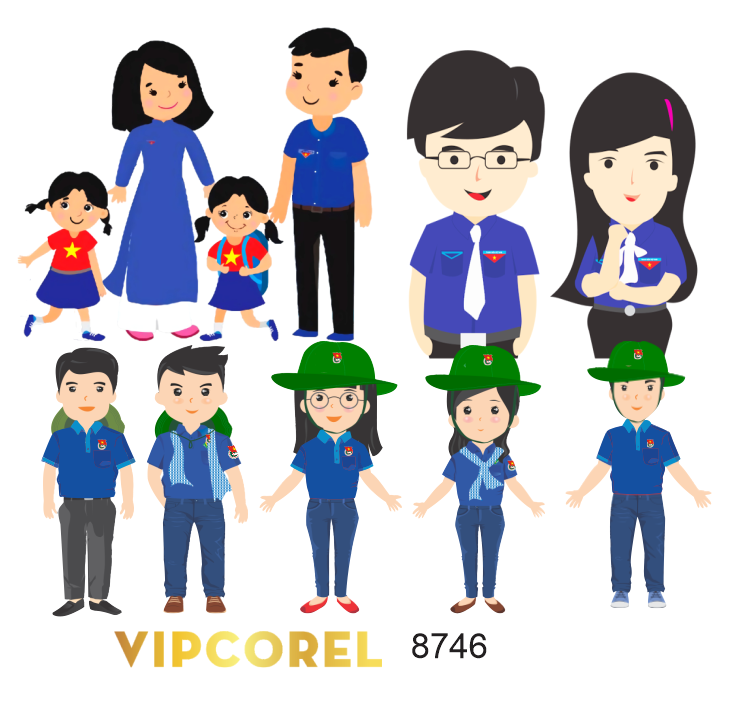 Vector chibi đoàn 26-3 file corel