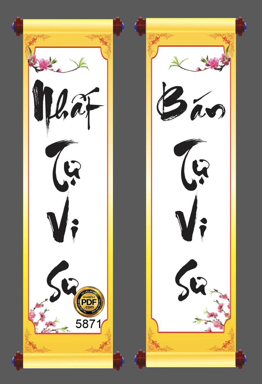 Market thư pháp Nhất tự vi sư, bán tự vi sư file corel