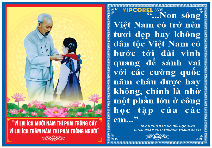 Biển trang trí lớp học 5 điều Bác hồ dạy #5