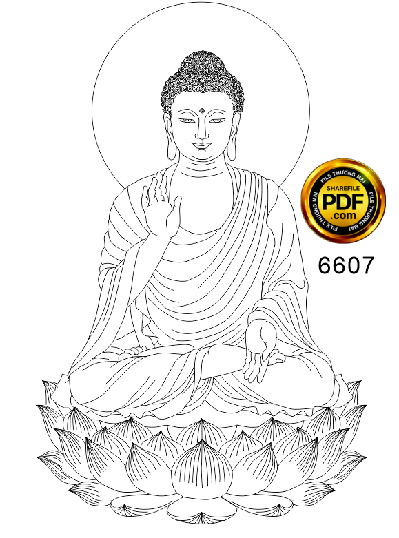 Phật tổ nét vector hình khắc laser file coreldraw x7