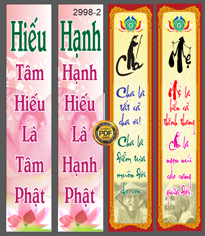 Market phướn treo vu lan báo hiếu cha mẹ file corel