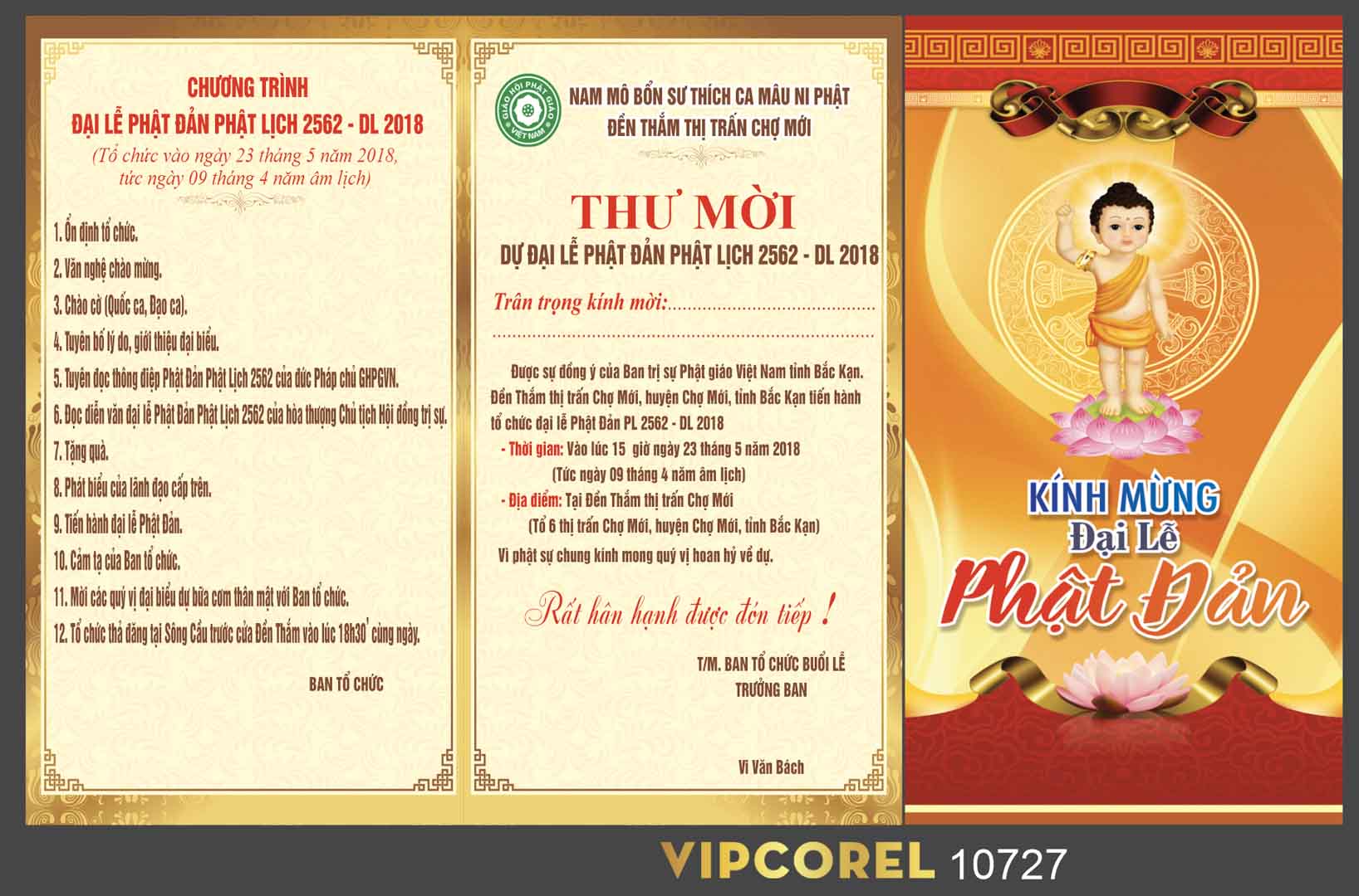 Thư mời đại lễ phật đản 2024 vector #3