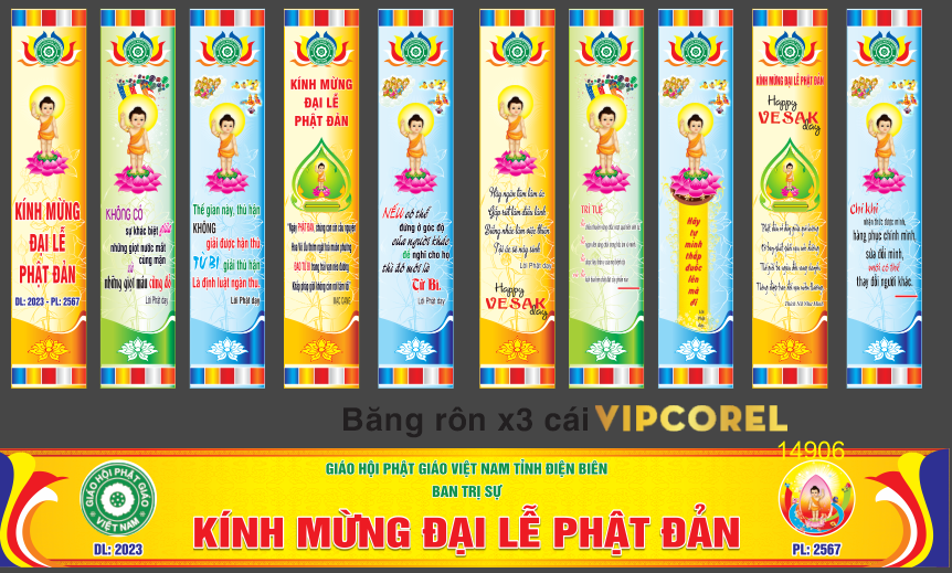 Trang trí cột cổng phật giáo – mừng đại lễ phật đản