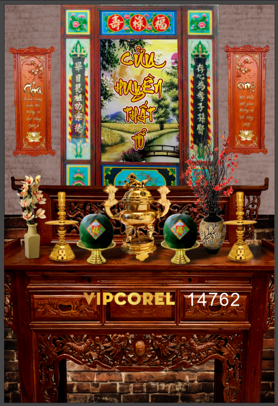 Tranh phòng thờ Cửu Huyền Thất Tổ – Tranh kiếng