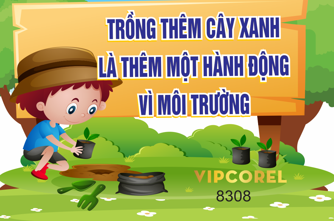 Tranh hành động vì môi trường file vector