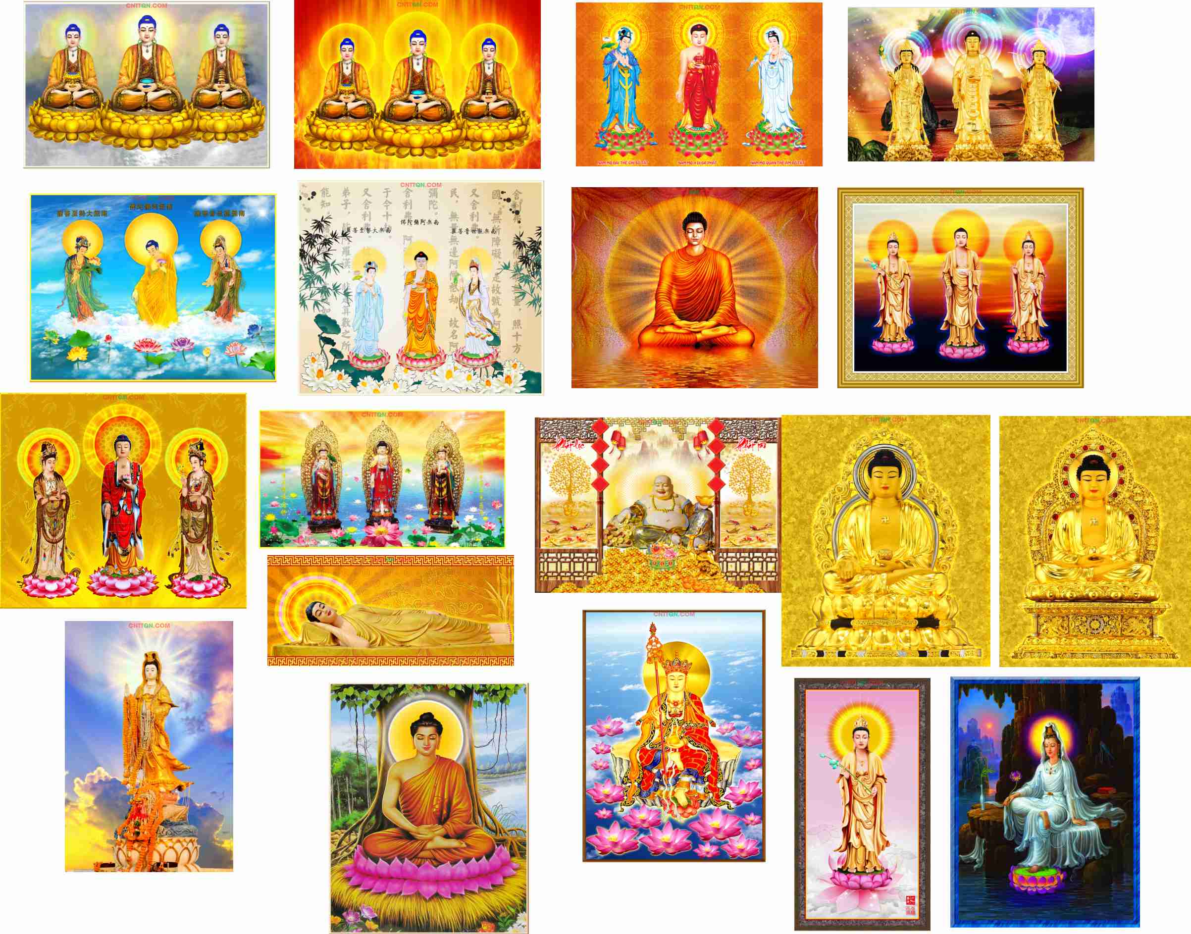 Bộ tranh Phật Giáo đẹp in ấn – in UV siêu nét