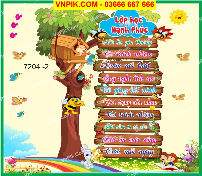 Cây nội quy lớp học trường mầm non file corel