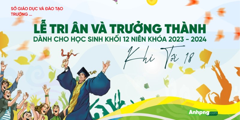 Phông nền lễ tri ân và trưởng thành dành cho học sinh khối 12 vector 28