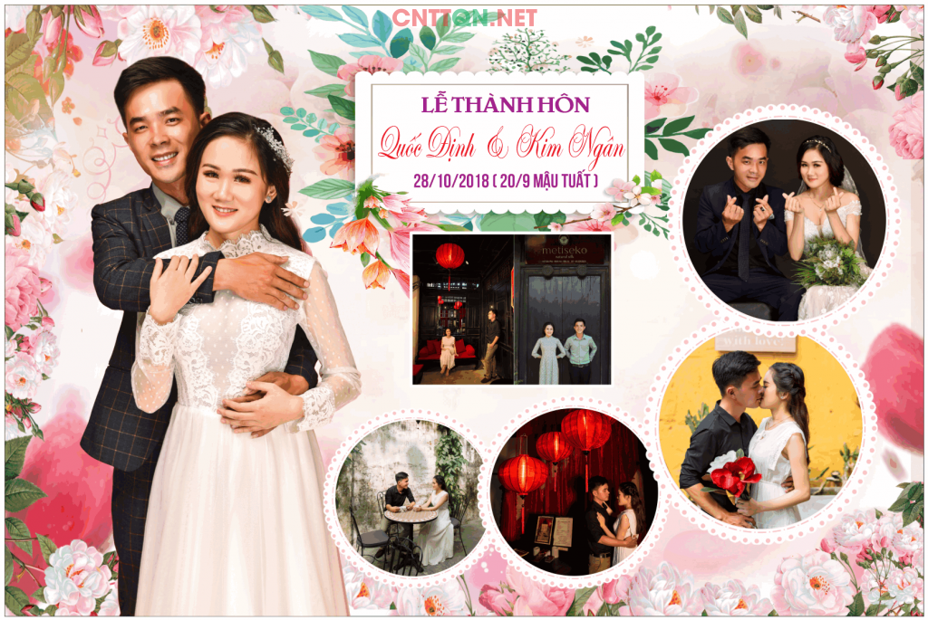 Market phông cưới Lễ Thành Hôn kiểu Vintage file CDR