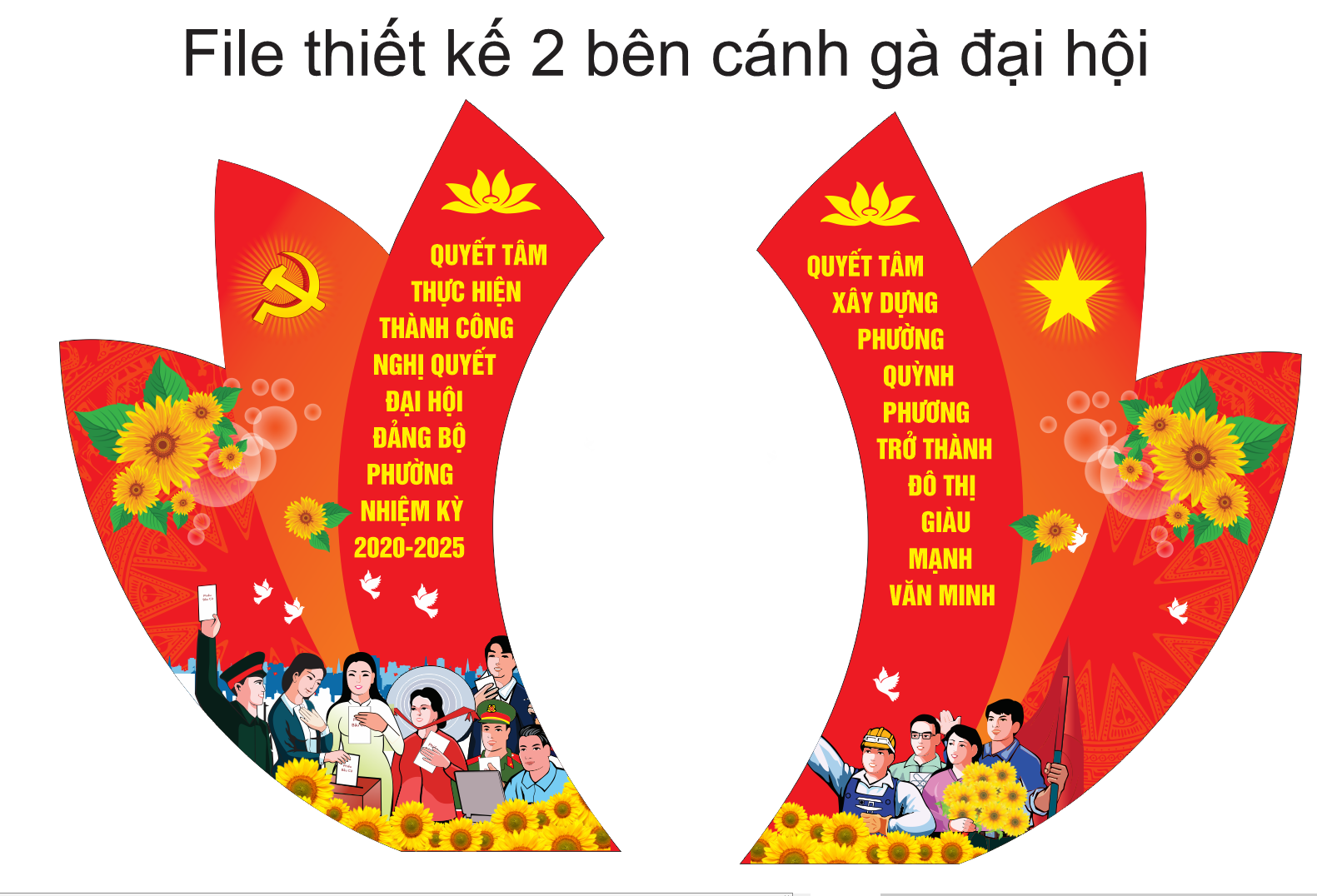 Trang trí cánh gà đại hội 2020 file CorelDRAW