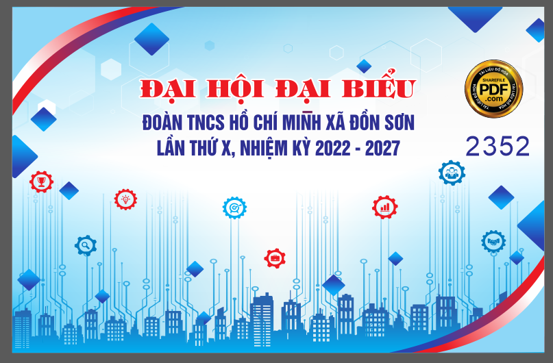 Backdrop đại hội đại biểu đoàn TNCS Hồ Chí Minh xã Đồn Sơn