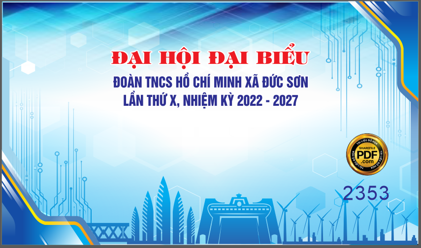 Backdrop đại hội đại biểu đoàn TNCS Hồ Chí Minh xã Đức Sơn