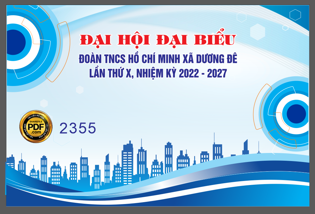 Backdrop đại hội đại biểu đoàn TNCS Hồ Chí Minh xã Dương Đê