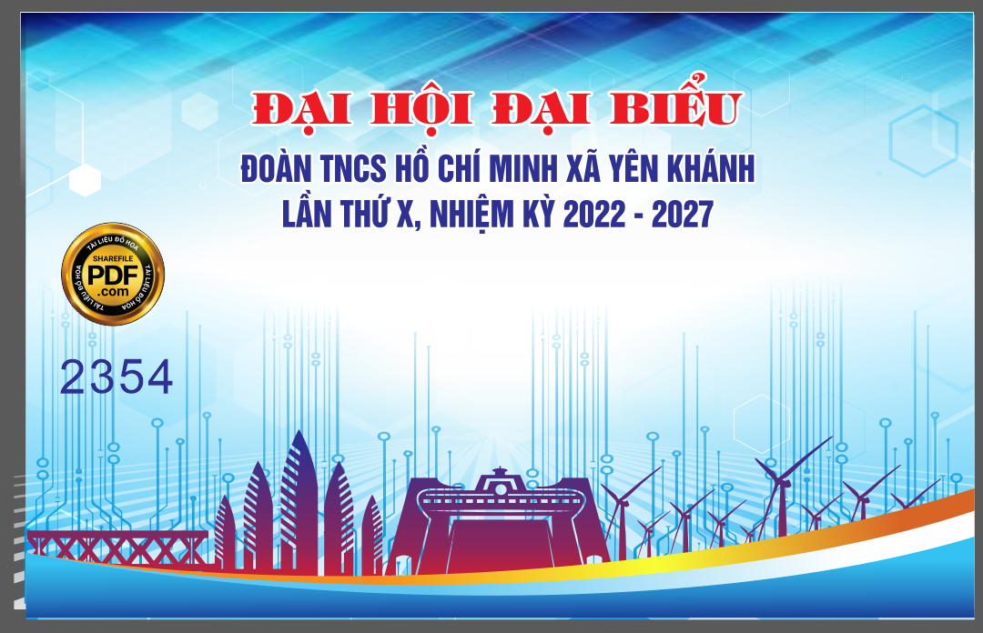 Backdrop đại hội đại biểu đoàn TNCS Hồ Chí Minh xã Yên Khánh
