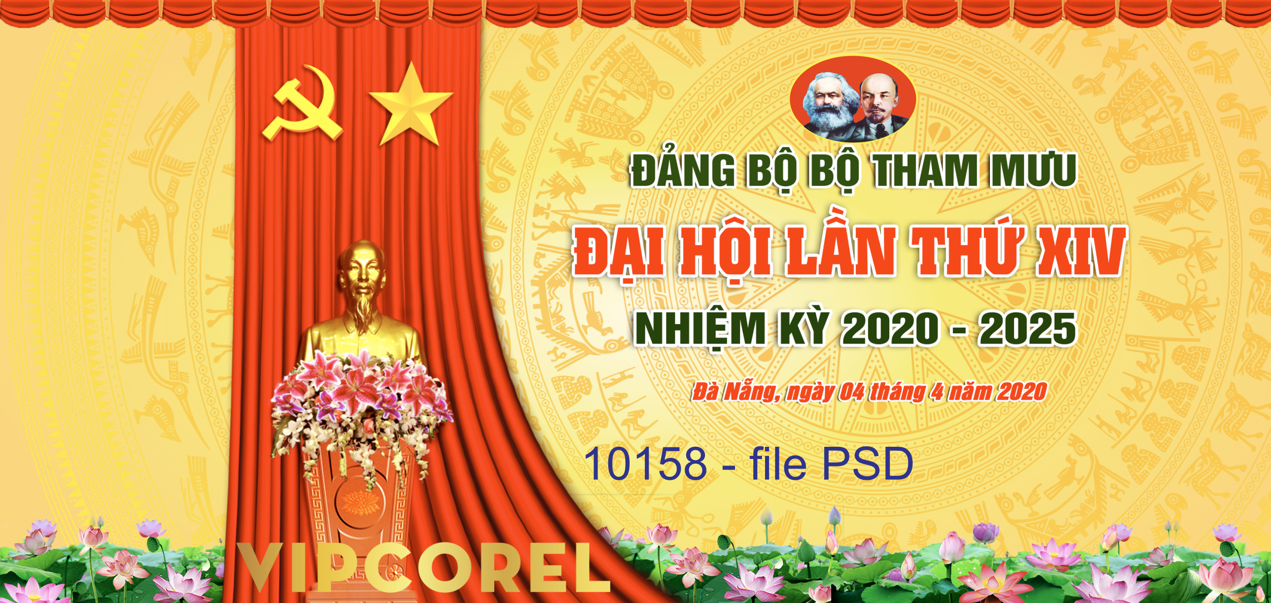 Backdrop Đảng bộ tham mưu đại hội lần thứ XIV PSD