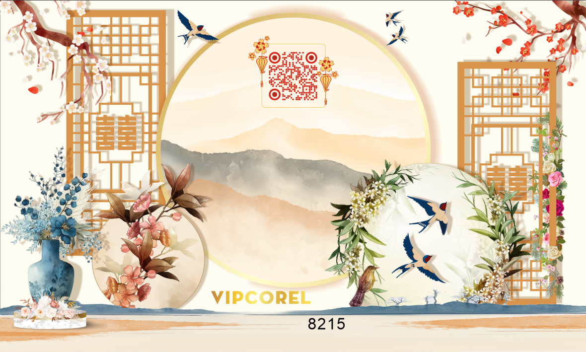 Backdrop sân khấu đám cưới 2023 #17 file corel