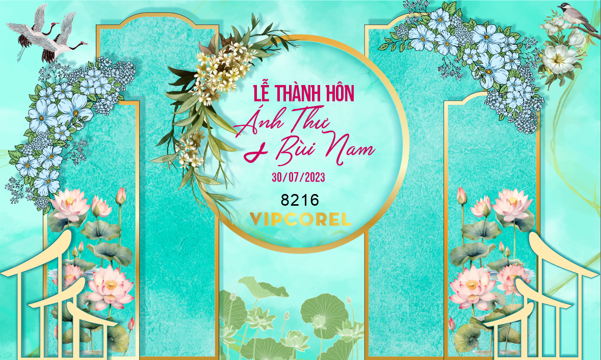 Backdrop sân khấu đám cưới 2023 #18 file corel