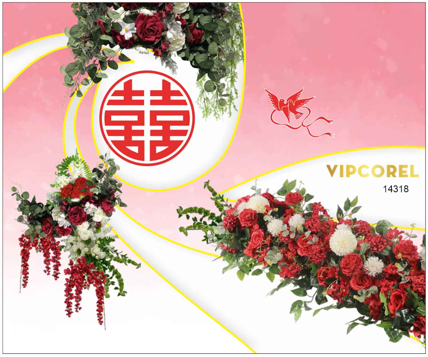 Backdrop sân khấu đám cưới 2024 vector #98