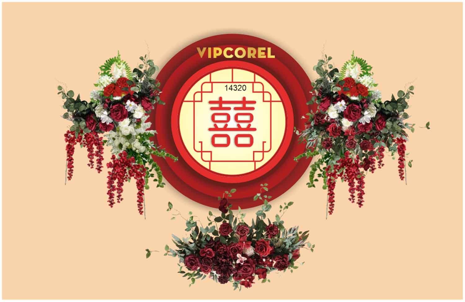 Backdrop sân khấu đám cưới 2024 vector #99