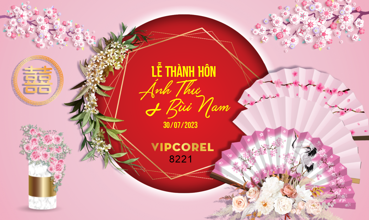 Backdrop sân khấu đám cưới 2023 #23 file corel