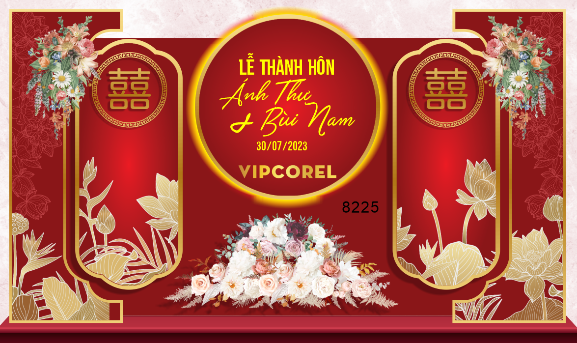 Backdrop sân khấu đám cưới 2023 #27 file corel