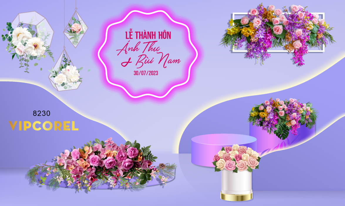 Backdrop sân khấu đám cưới 2023 #32 file corel