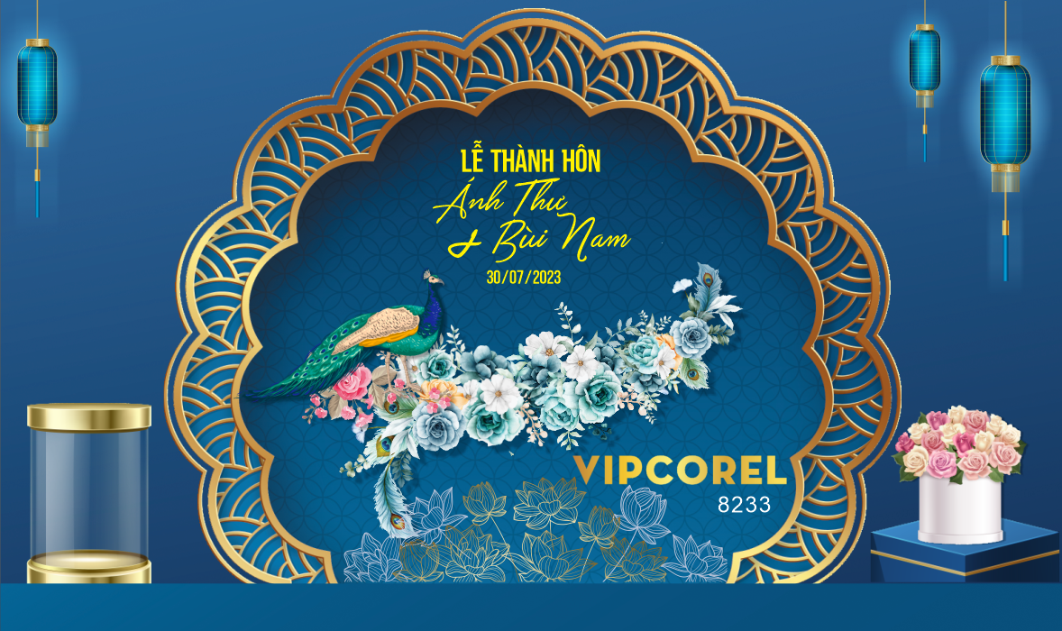 Backdrop sân khấu đám cưới 2023 #35 file corel