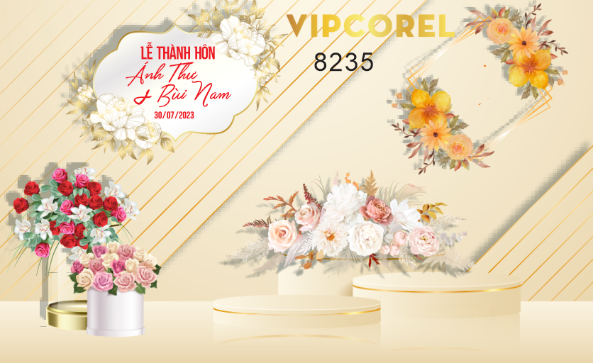 Backdrop sân khấu đám cưới 2023 #37 file corel