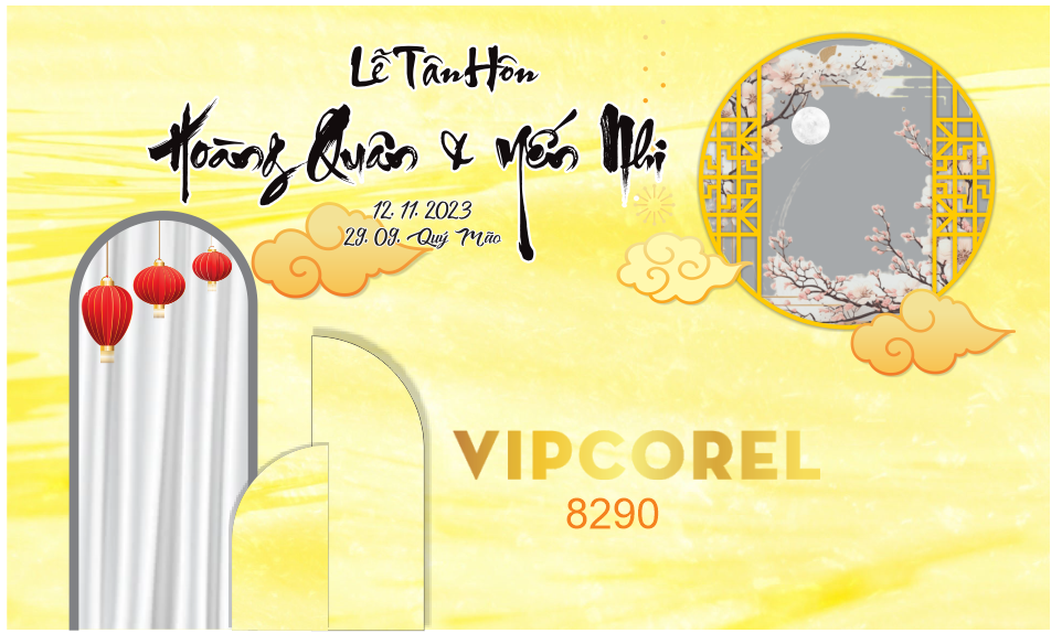 Backdrop sân khấu đám cưới 2023 #49 file corel
