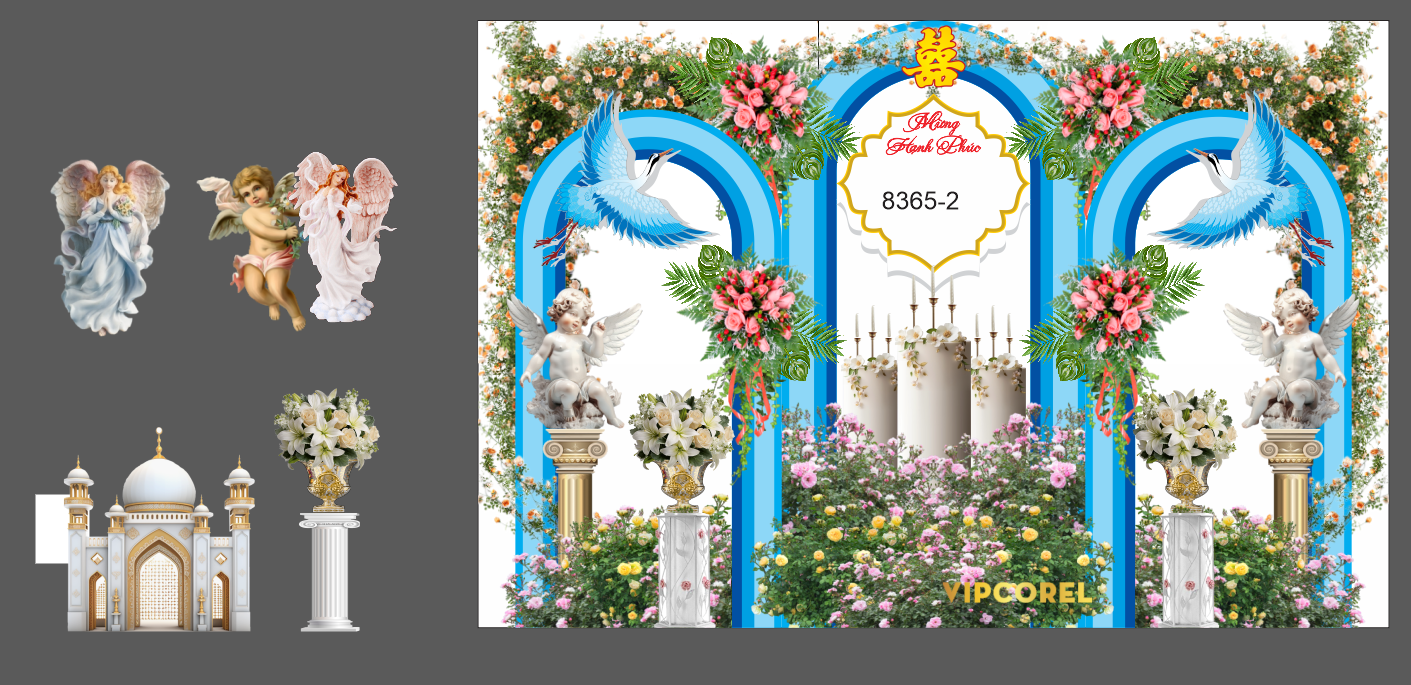 Backdrop sân khấu đám cưới 2023 #51 file corel