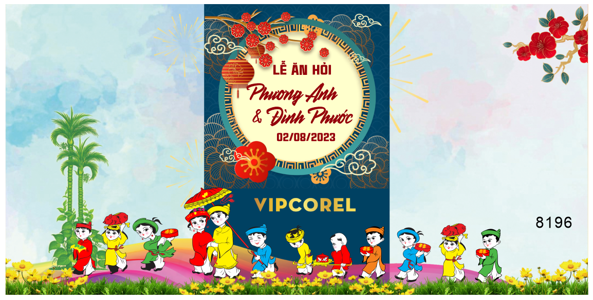 Backdrop sân khấu đám cưới 2023 #4 file corel