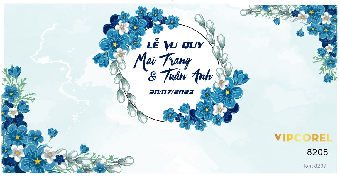 Backdrop sân khấu đám cưới 2023 #12 file corel