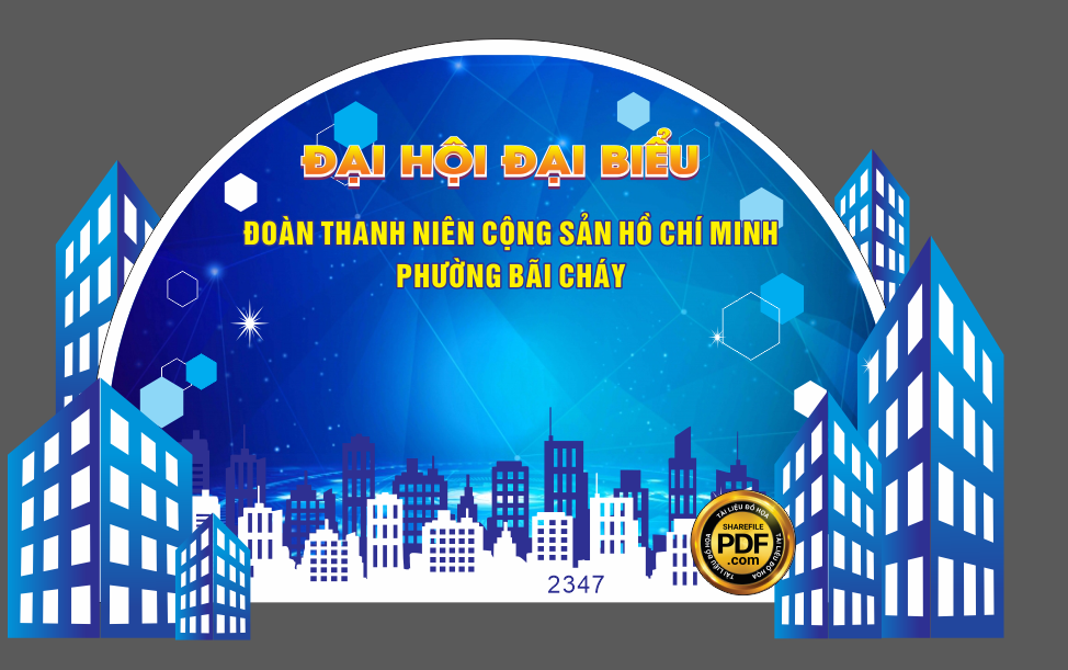 Backdrop đại hội đại biểu đoàn TNCS Hồ Chí MInh P. Bãi Cháy
