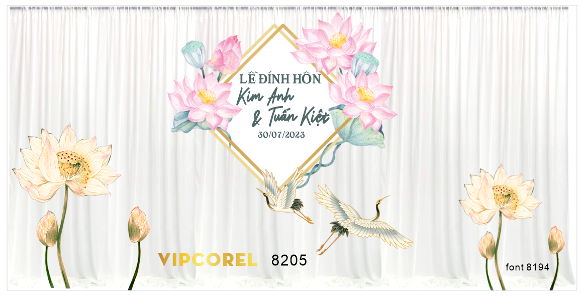 Backdrop sân khấu đám cưới 2023 #10 file corel