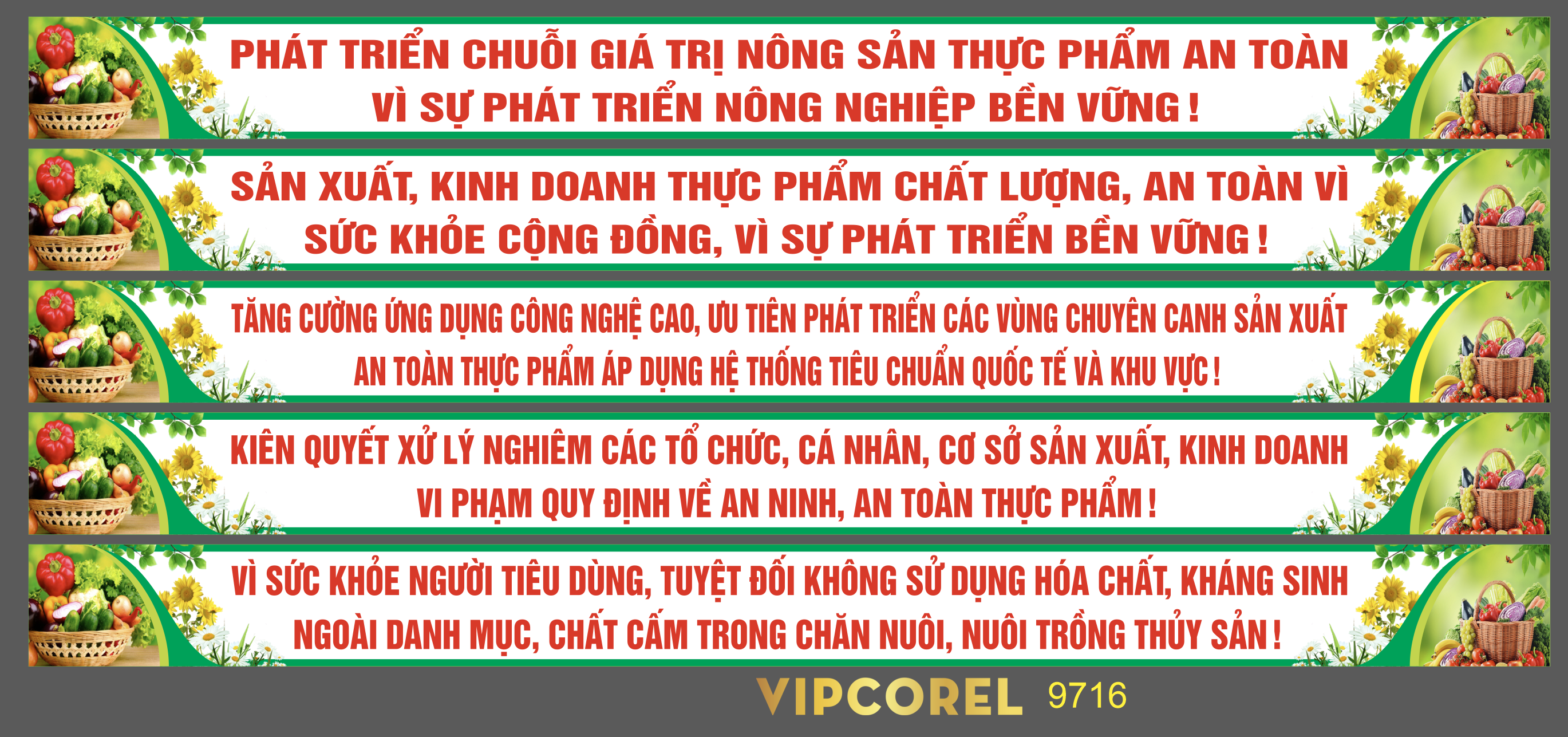 Băng rôn An toàn thực phẩm năm 2024 corel
