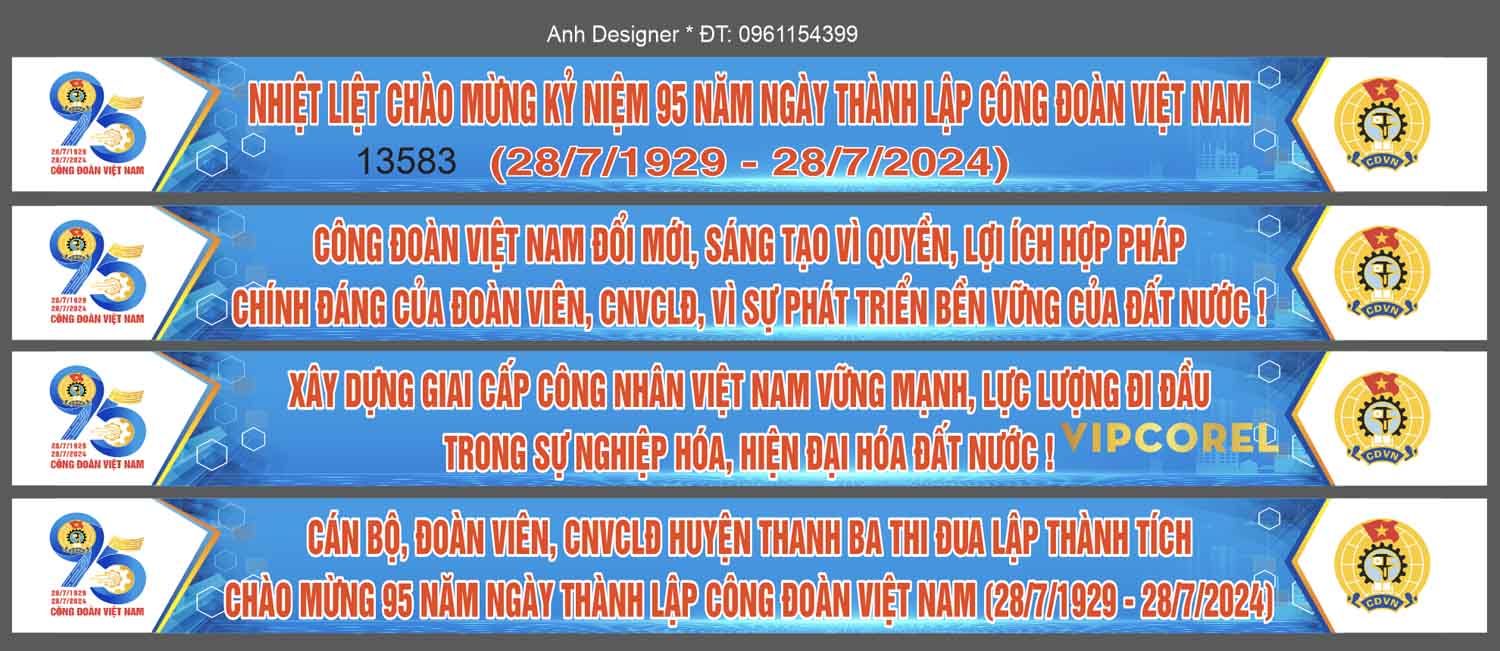 Băng rôn Công Đoàn Việt Nam 2024 vector file corel
