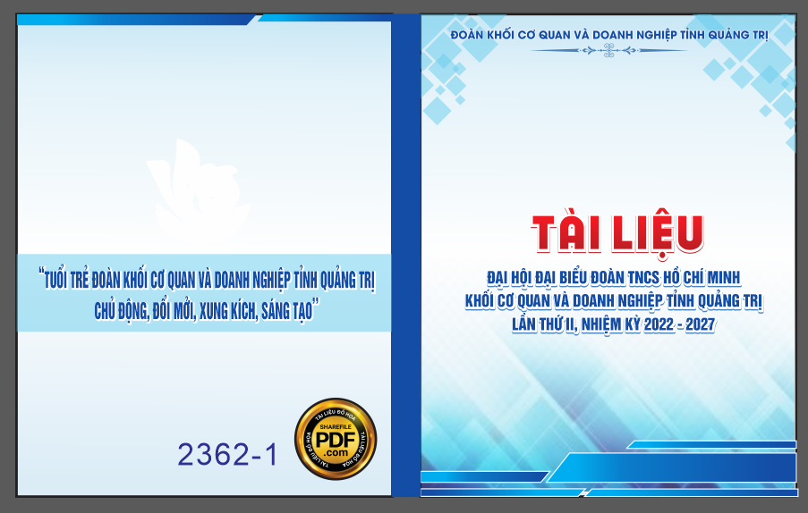 5 mẫu bìa kẹp file tài liệu đại hội đoàn TNCS Hồ Chí Minh