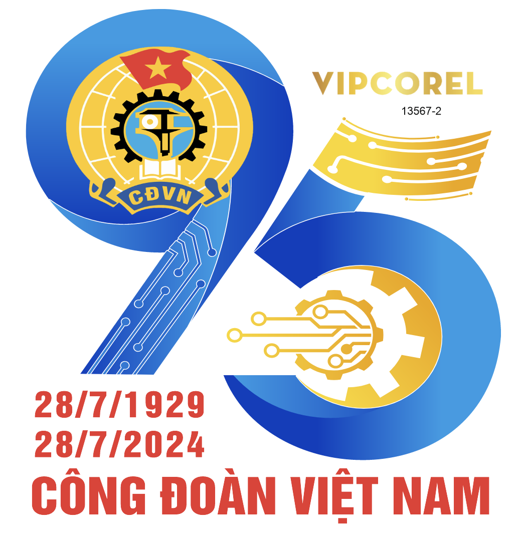 Vector Logo kỷ niệm 95 năm ngày thành lập Công Đoàn