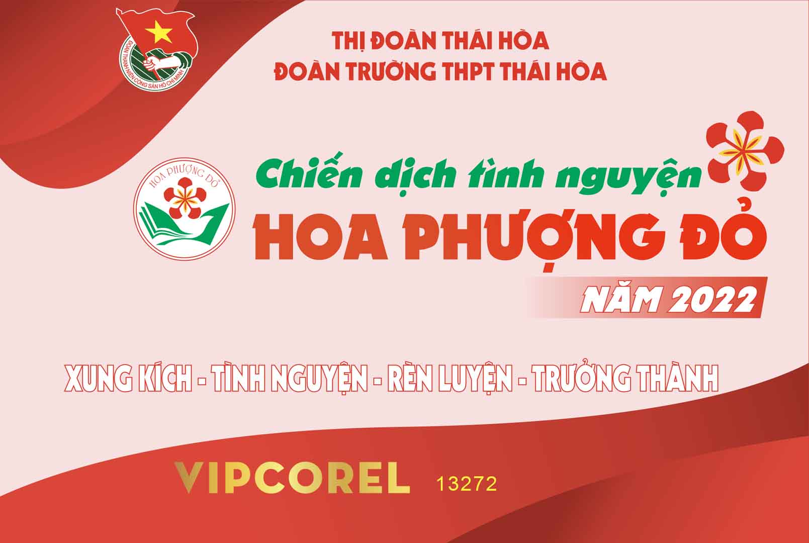 Market chiến dịch tình nguyện Hoa Phượng Đỏ vector