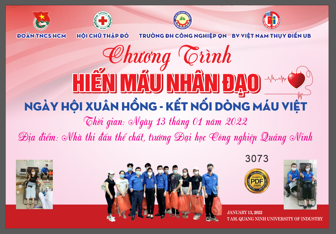 Market chương trình hiến máu nhân đạo trường ĐH file Corel