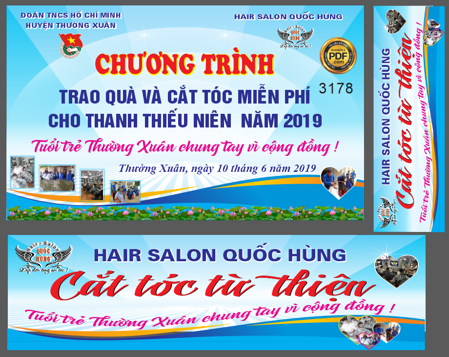 Market chương trình trao quà và cắt tóc miễn phí file Corel