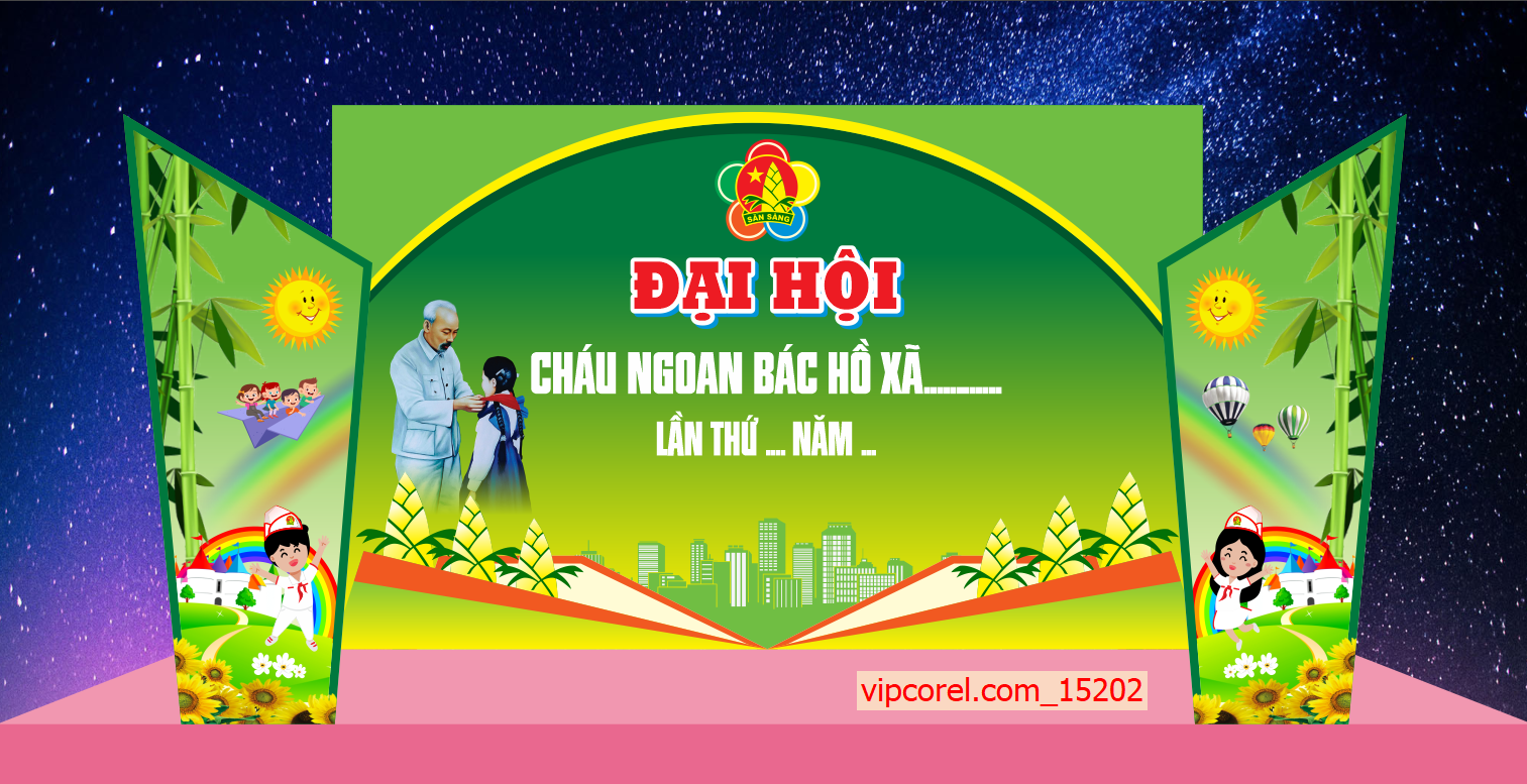 Vector Đại hội cháu ngoan Bác Hồ mẫu mới 2026