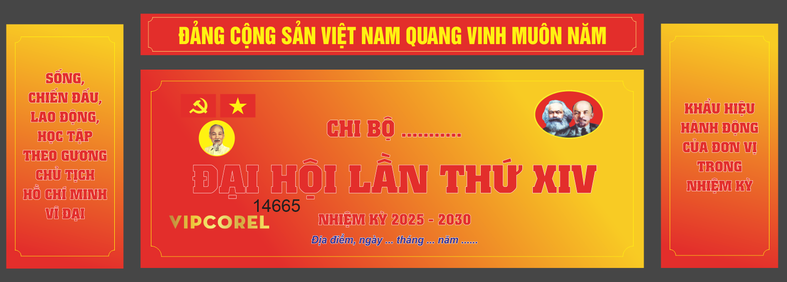 Market đại hội chi bộ lần thứ XIV 2025 file vector