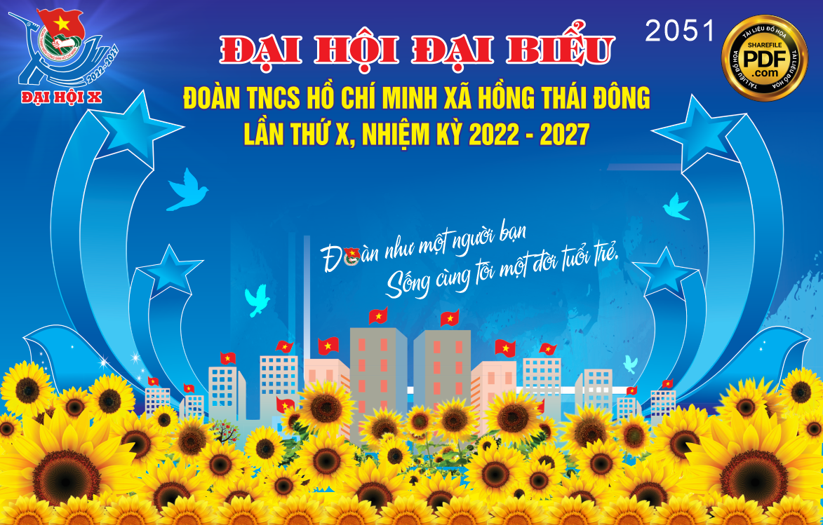Backdrop đại hội đại biểu Đoàn TNCS Hồ Chí Minh xã Hồng Thái #3