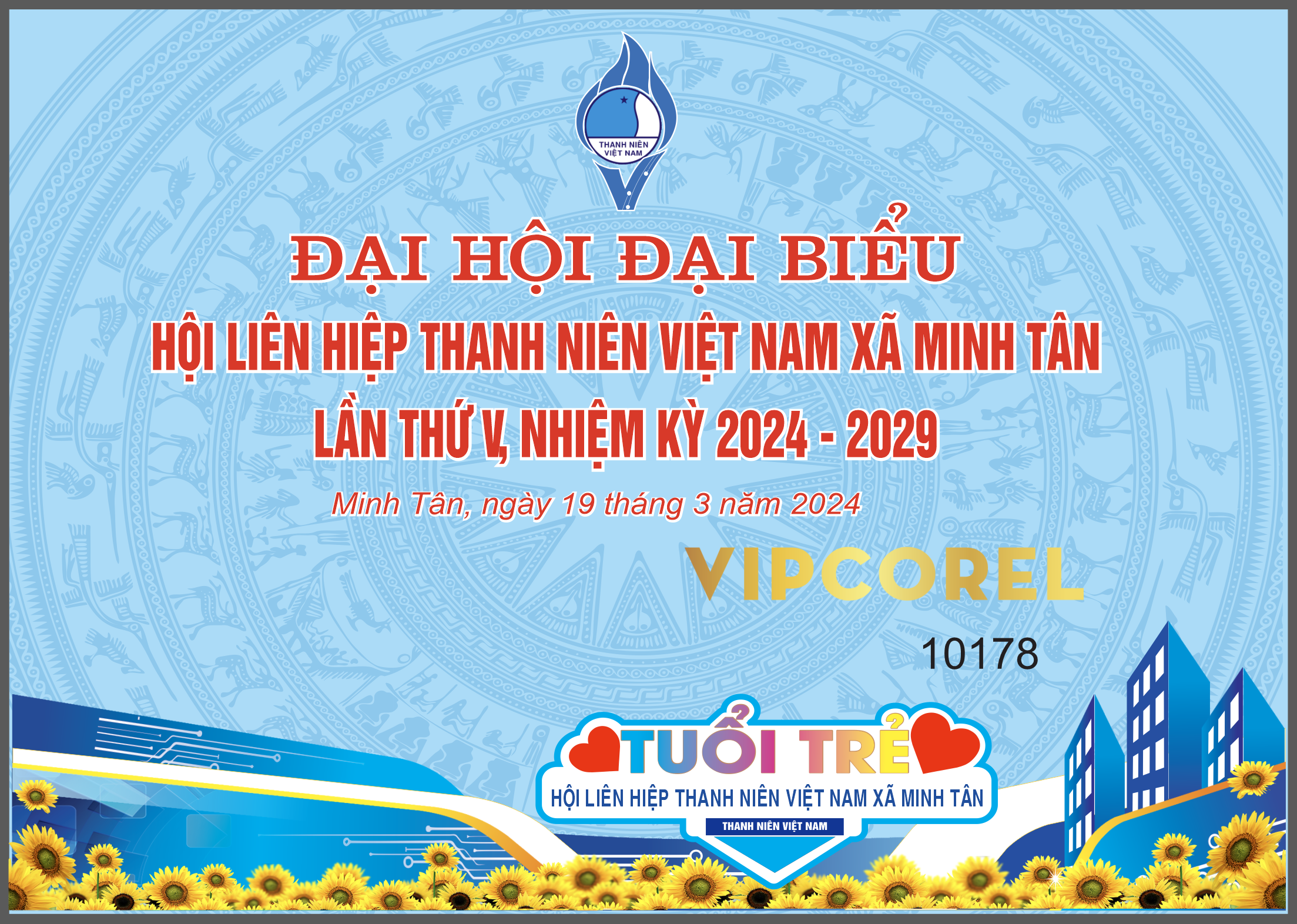 Backdrop Đại hội đại biểu hội Liên Hiệp Thanh Niên vector