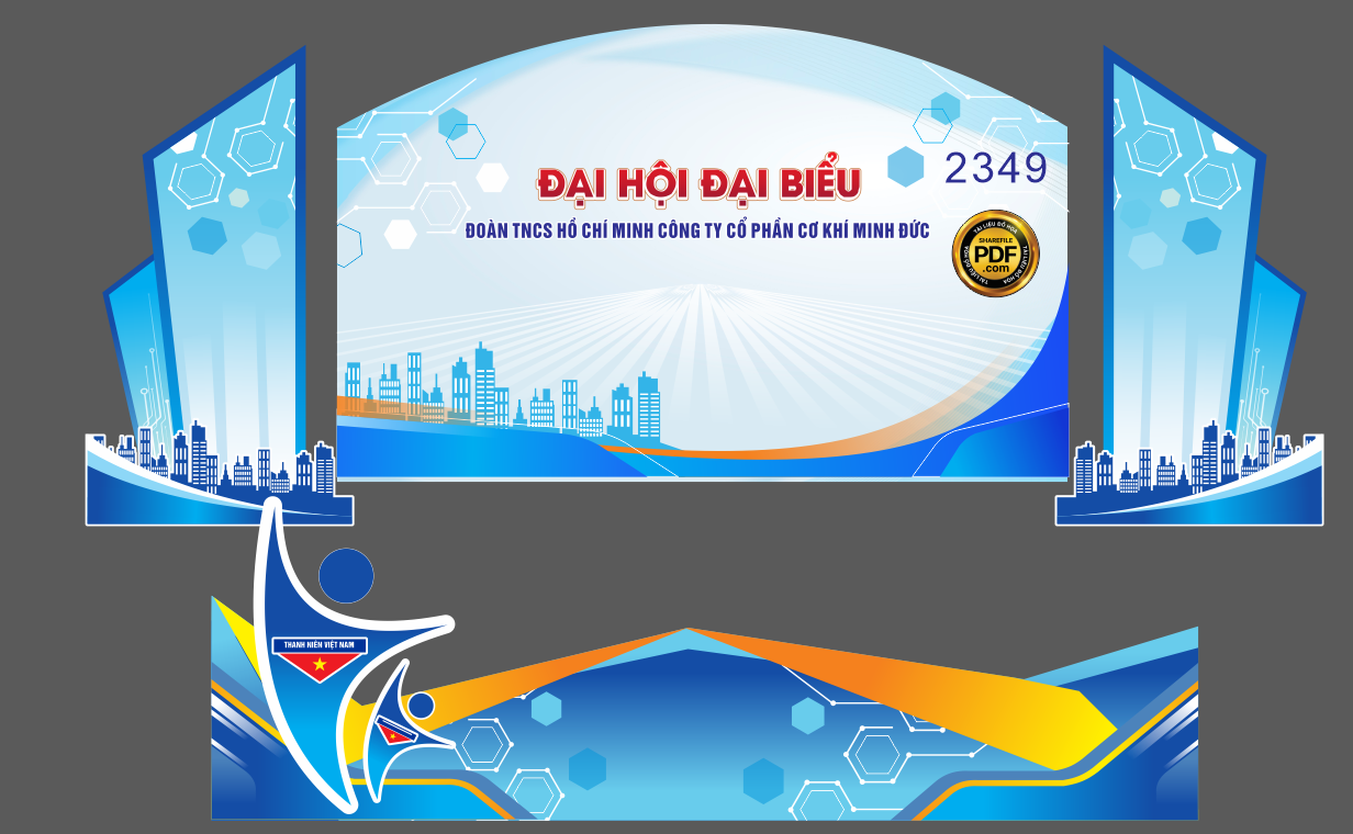 Backdrop Đại hội đại biểu đoàn TNCS Hồ Chí Minh cho công ty